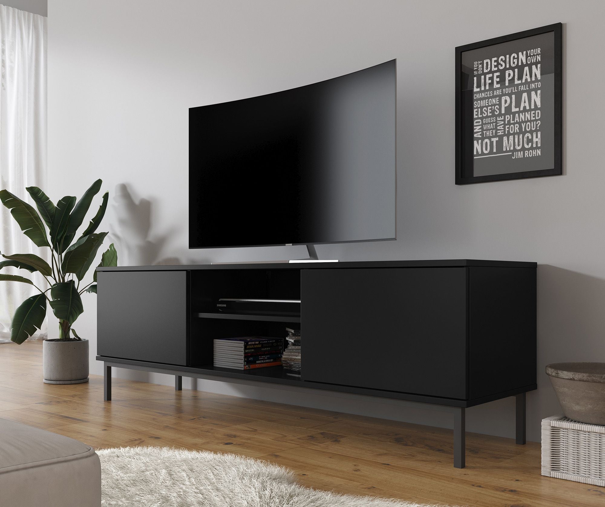 Queen - TV-Meubel - Zwart - 150 cm