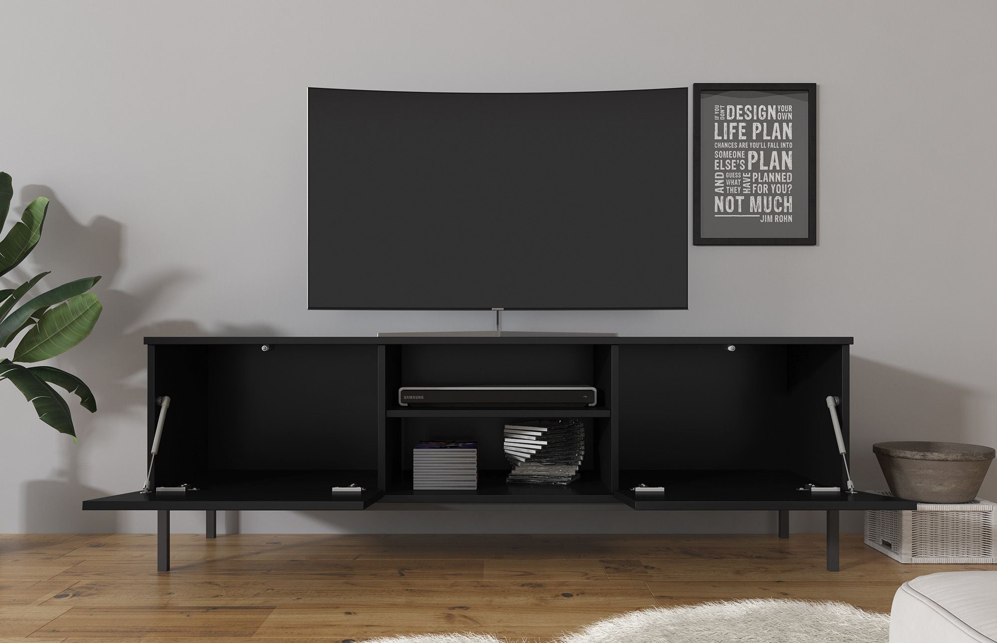 Queen - TV-Meubel - Zwart - 150 cm