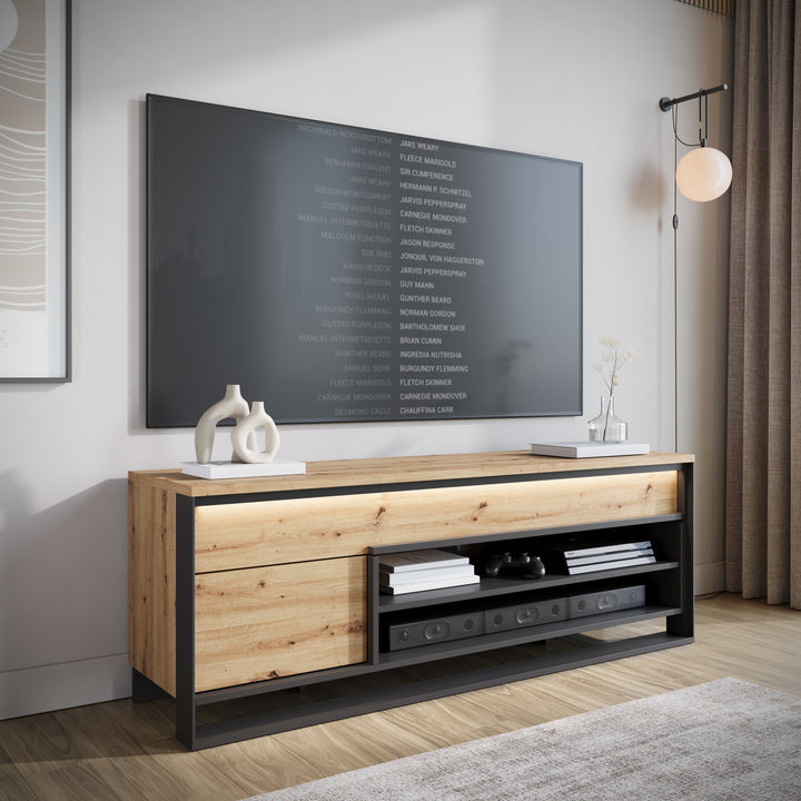 Quincy - TV-Meubel - Eiken - 155x41x55 cm