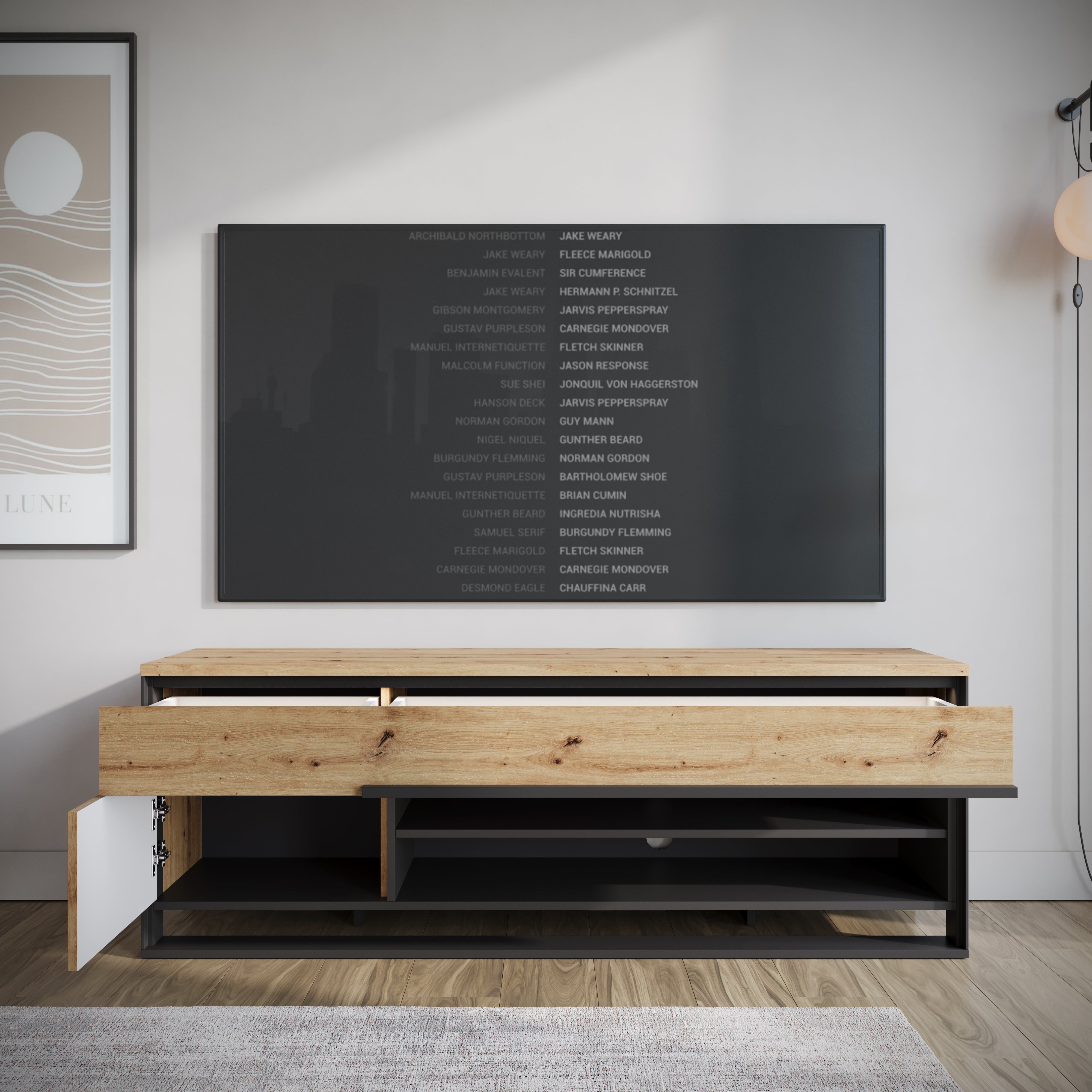 Quincy - TV-Meubel - Eiken  - 155x41x55 cm