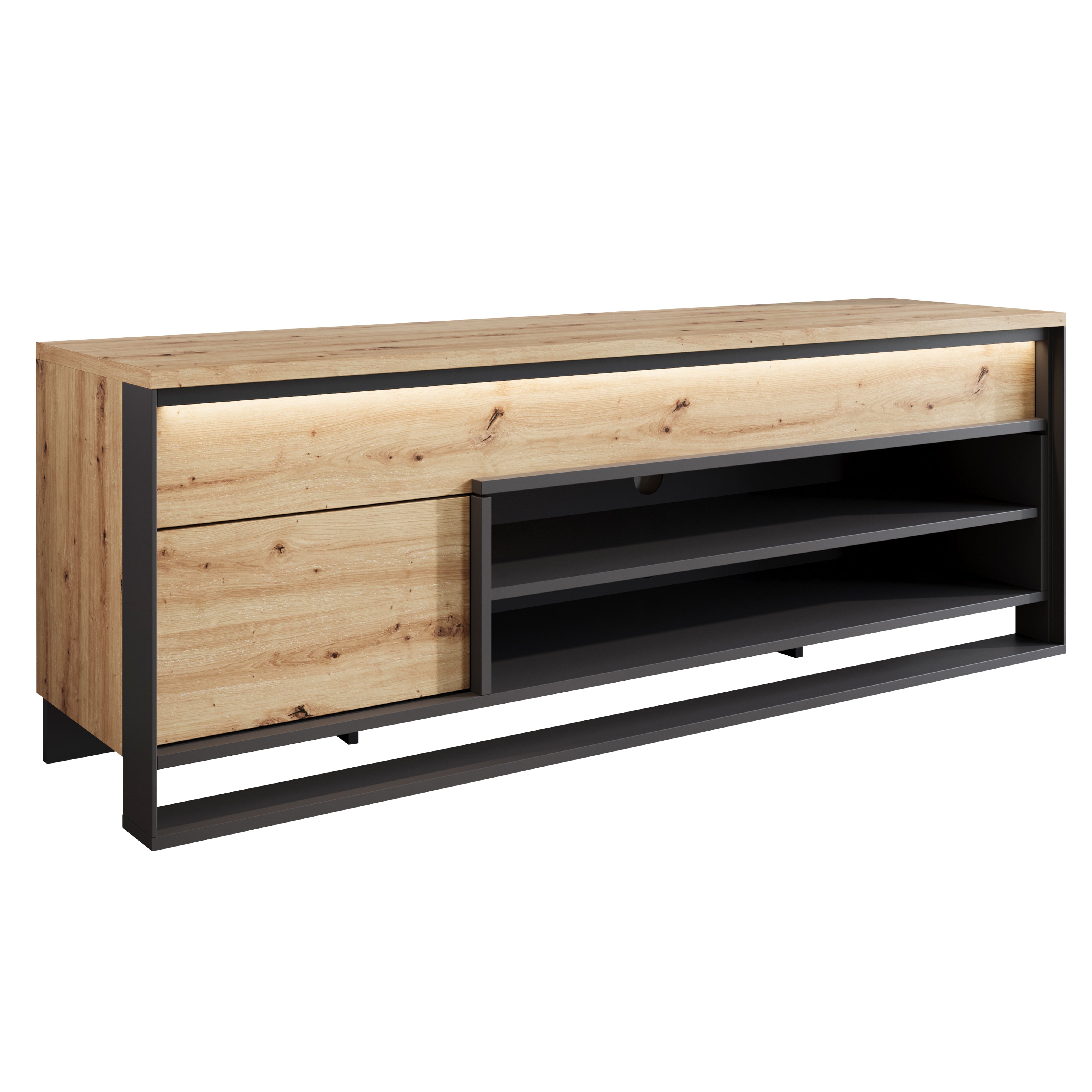 Quincy - TV-Meubel - Eiken  - 155x41x55 cm