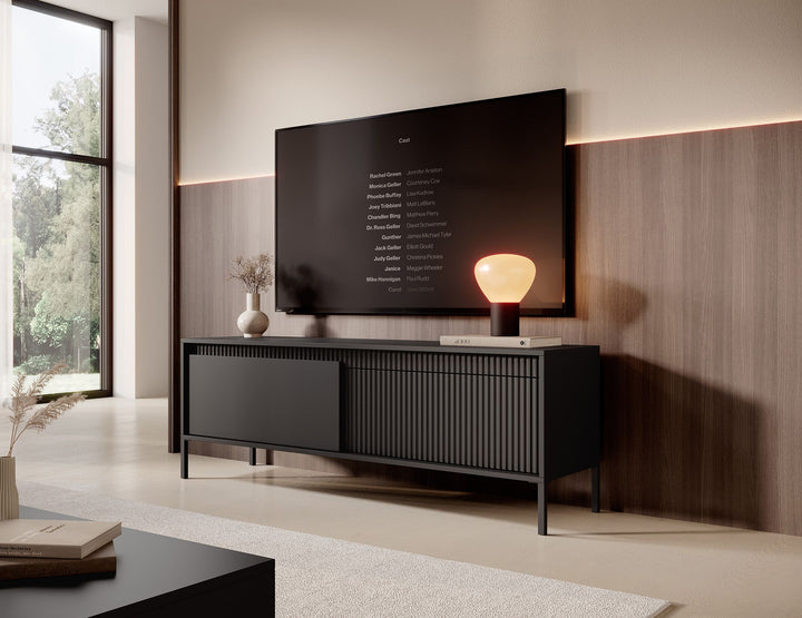 Saran - TV-Meubel - Mat zwart  - 154 cm
