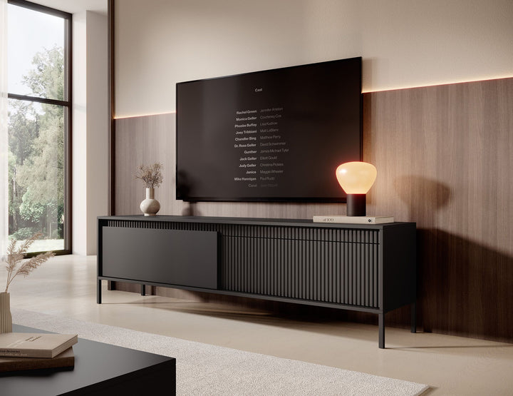 Saran - TV-Meubel - Mat zwart  - 187 cm