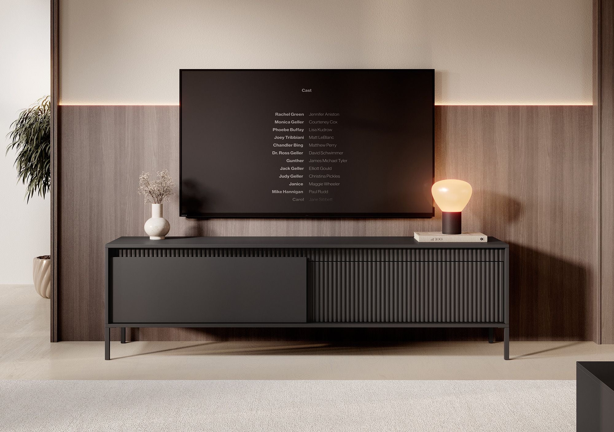 Saran - TV-Meubel - Mat zwart  - 187 cm