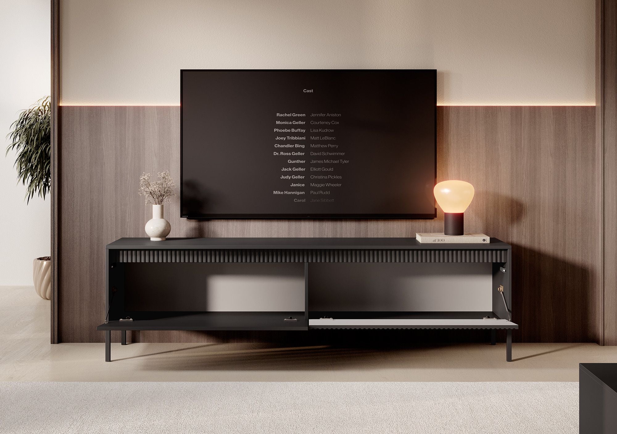 Saran - TV-Meubel - Mat zwart  - 187 cm