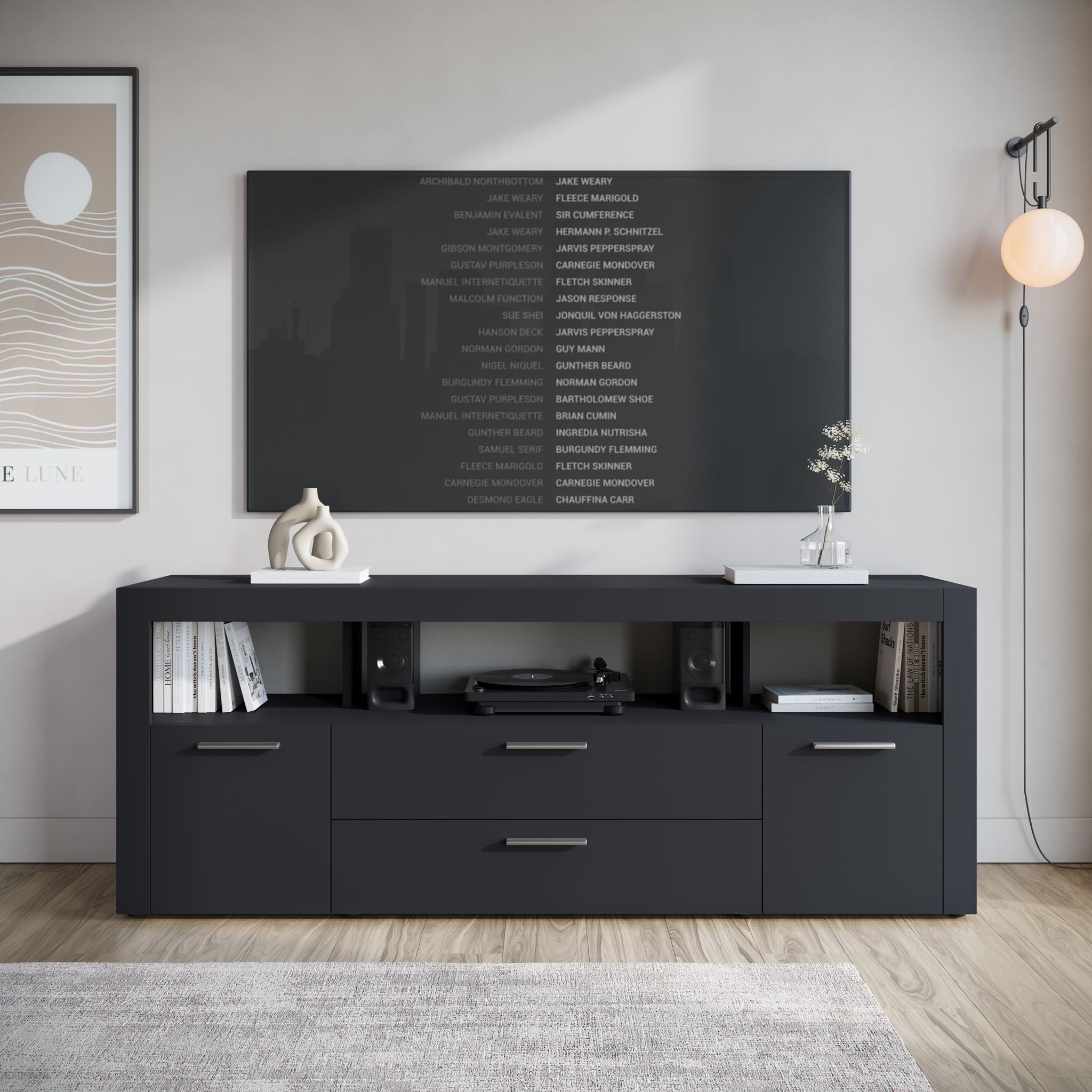 Sharon - TV-Meubel - Zwart  - 181 cm