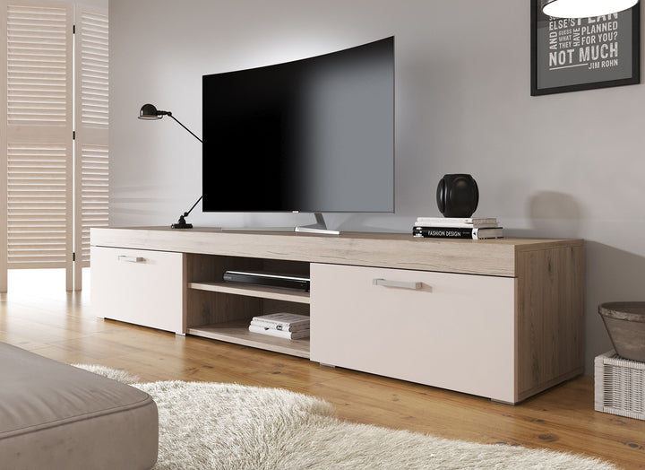 Slim - TV-Meubel - Creme/licht eiken - 200 cm