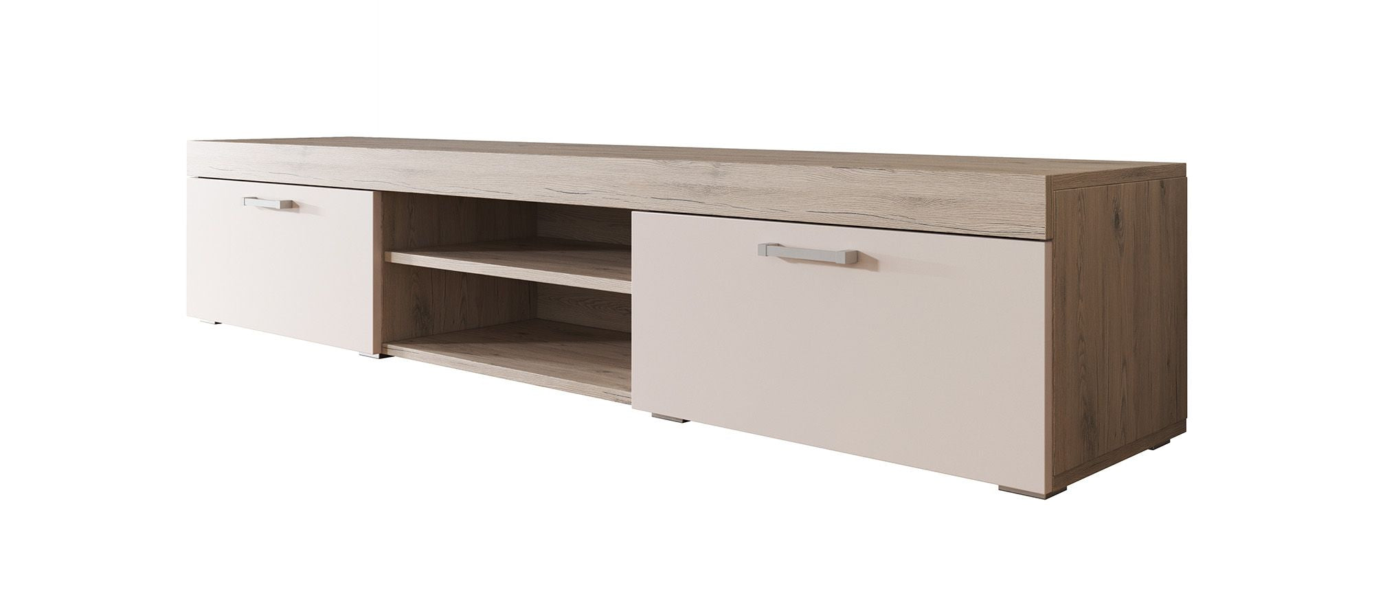 Slim - TV-Meubel - Creme/licht eiken - 200 cm – Meubella