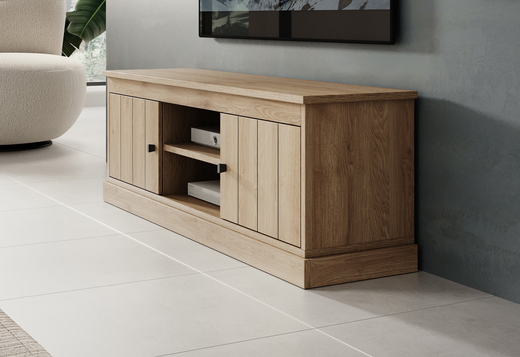 Vince - TV-Meubel met 2 deuren - Eiken  - 155 cm