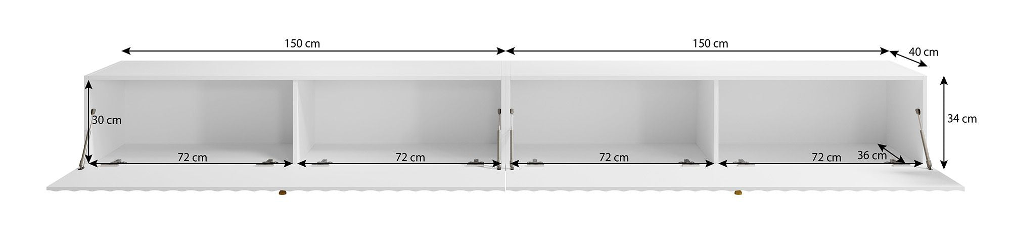 William - TV-Meubel - Wit - 300 cm