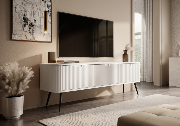 Zakari - TV-Meubel met 3 deuren - Wit - 168 cm