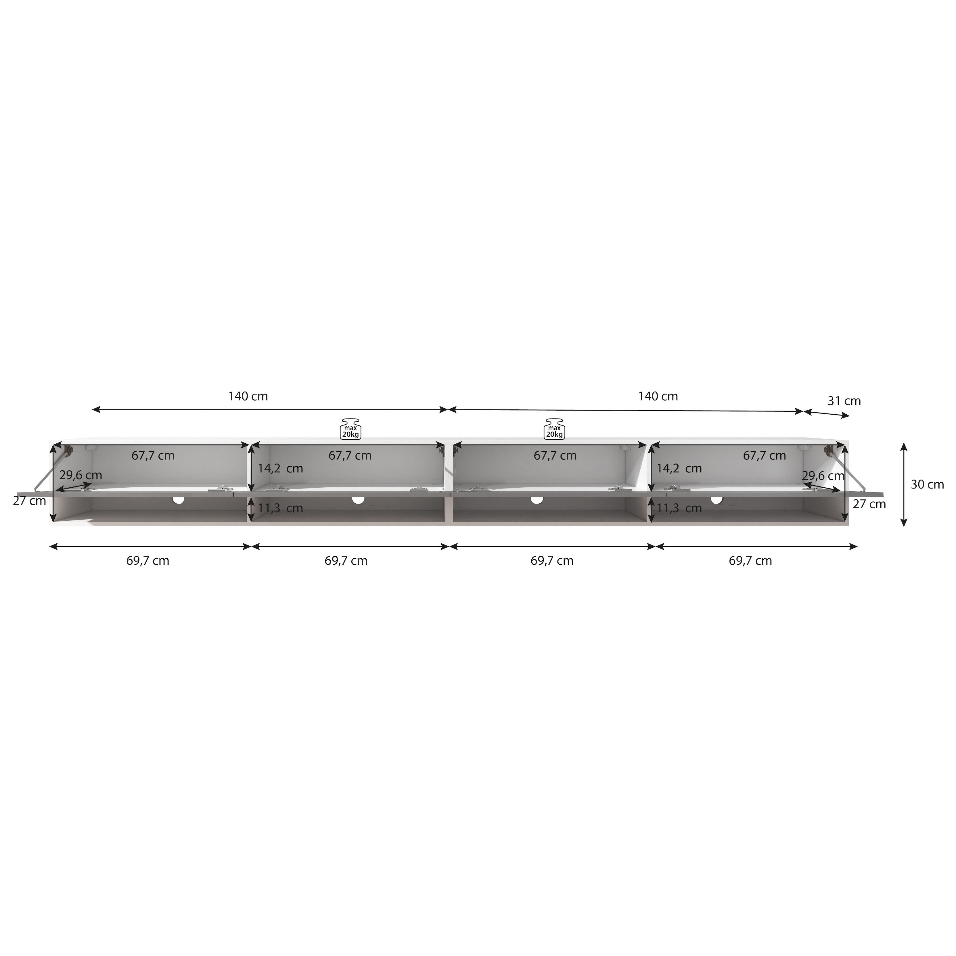 Asino - TV-Meubel  - Old wood  - 280 cm