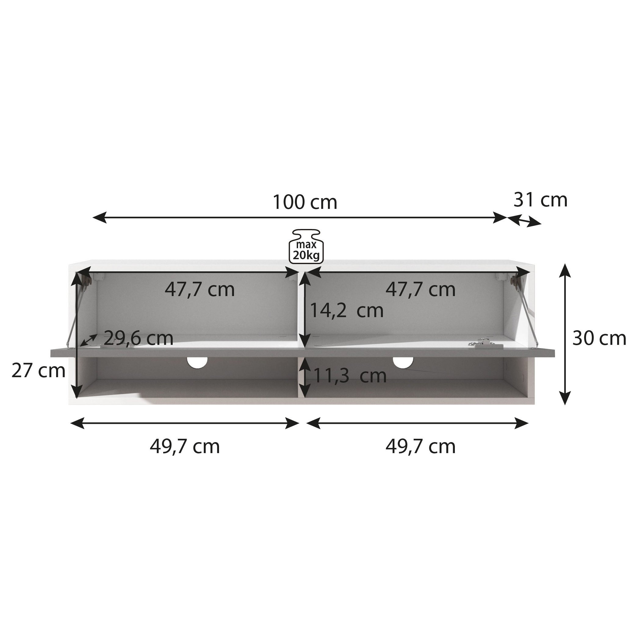 Asino - TV-Meubel  - Eiken - 100 cm