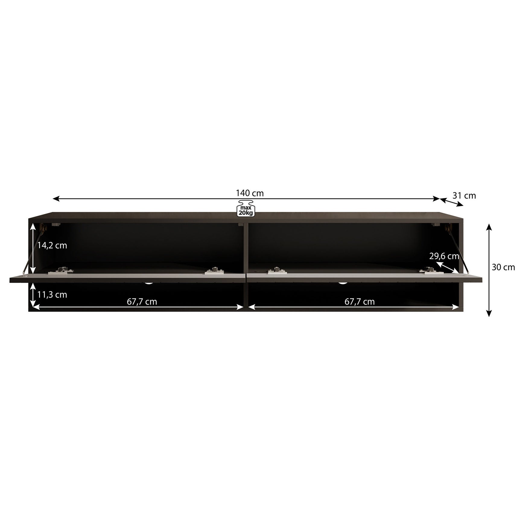 Asino - TV-Meubel  - Wave eiken  - 140 cm