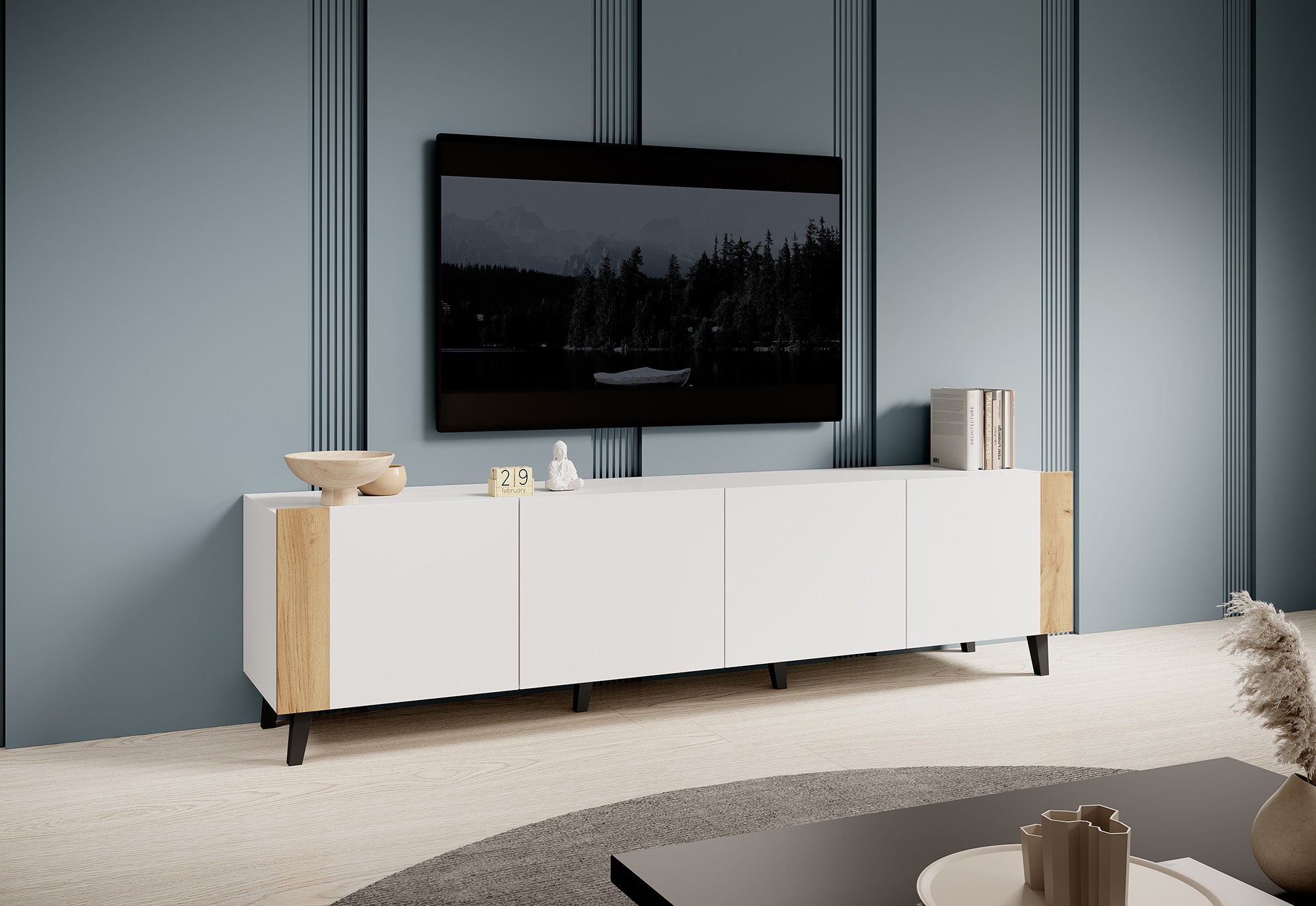 Formentera - TV-Meubel met 4 deuren - Wit - 200 cm