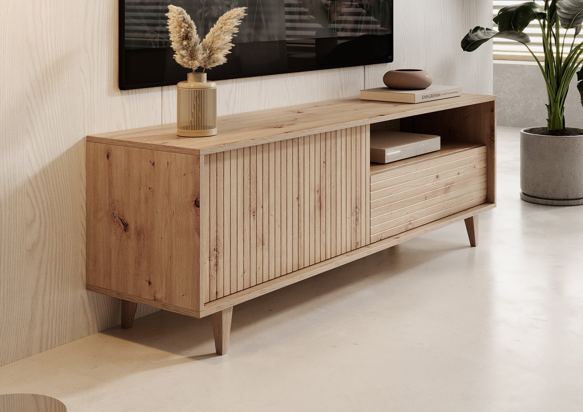 Fuzeta - TV-Meubel - Eiken - 152 cm