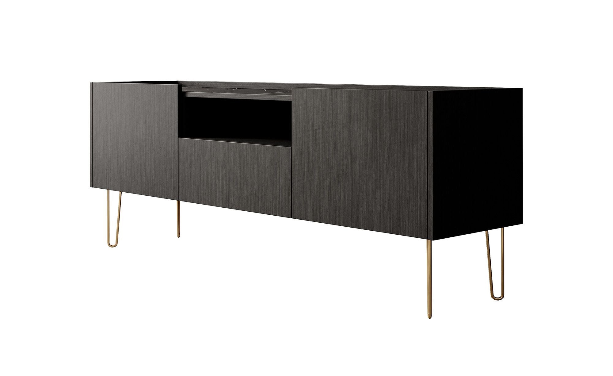Hacienda - TV-Meubel met 2 deuren - Zwart - 144 cm