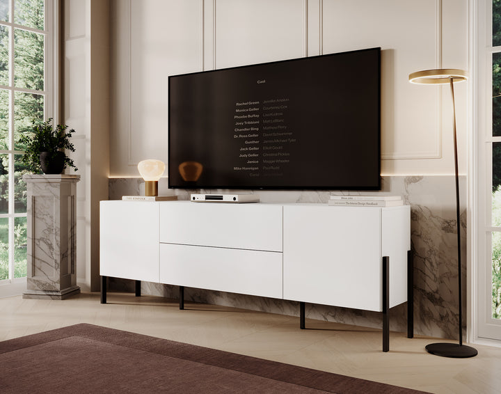 Jordy - TV-Meubel met 2 lades - Wit  - 204 cm