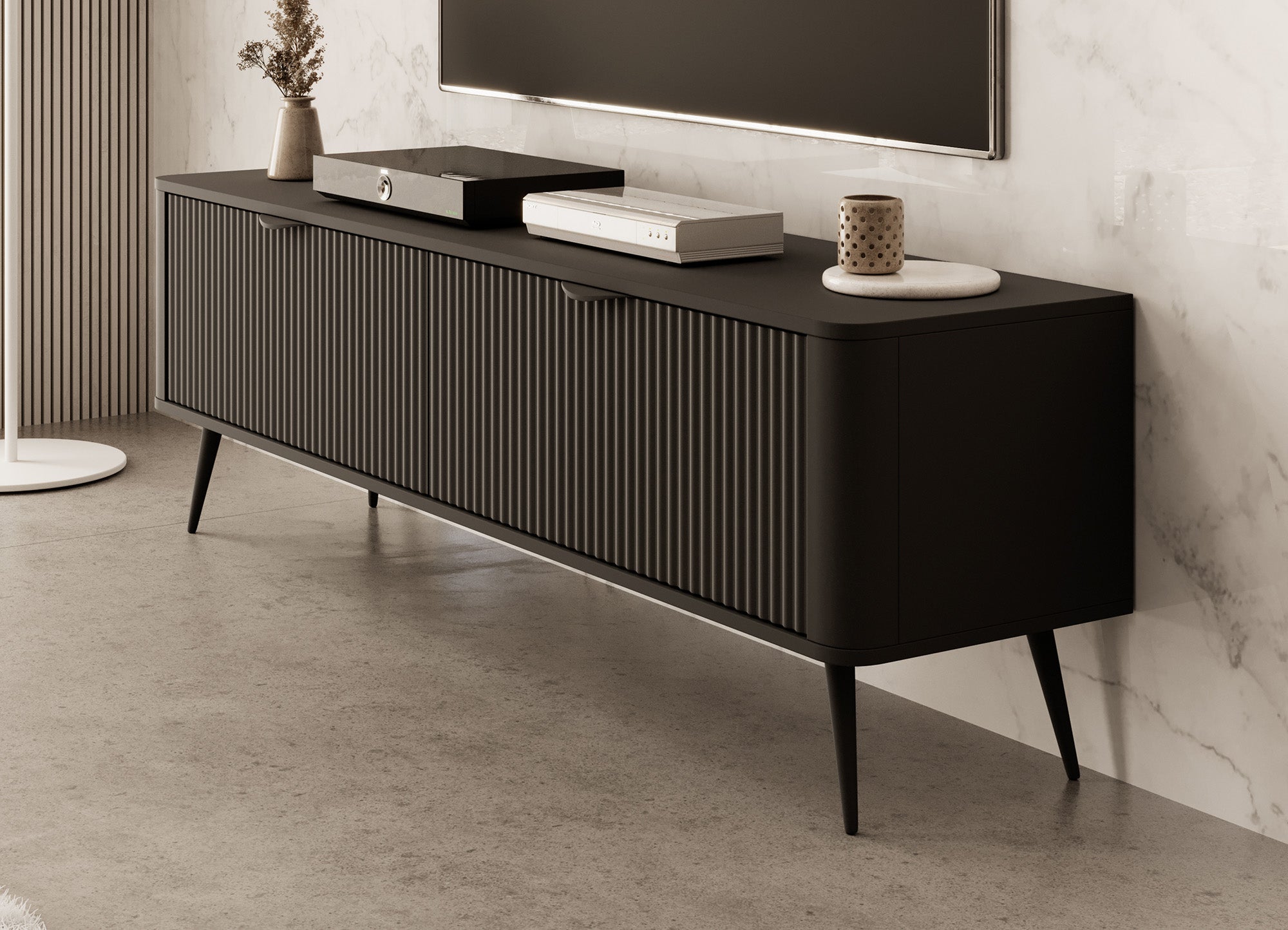 Lima - TV-Meubel - Zwart - 163 cm