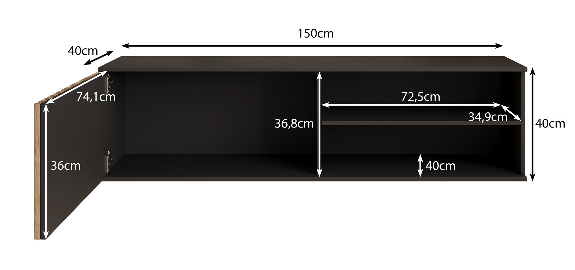 Marbella - TV-Meubel - Zwart - 150 cm