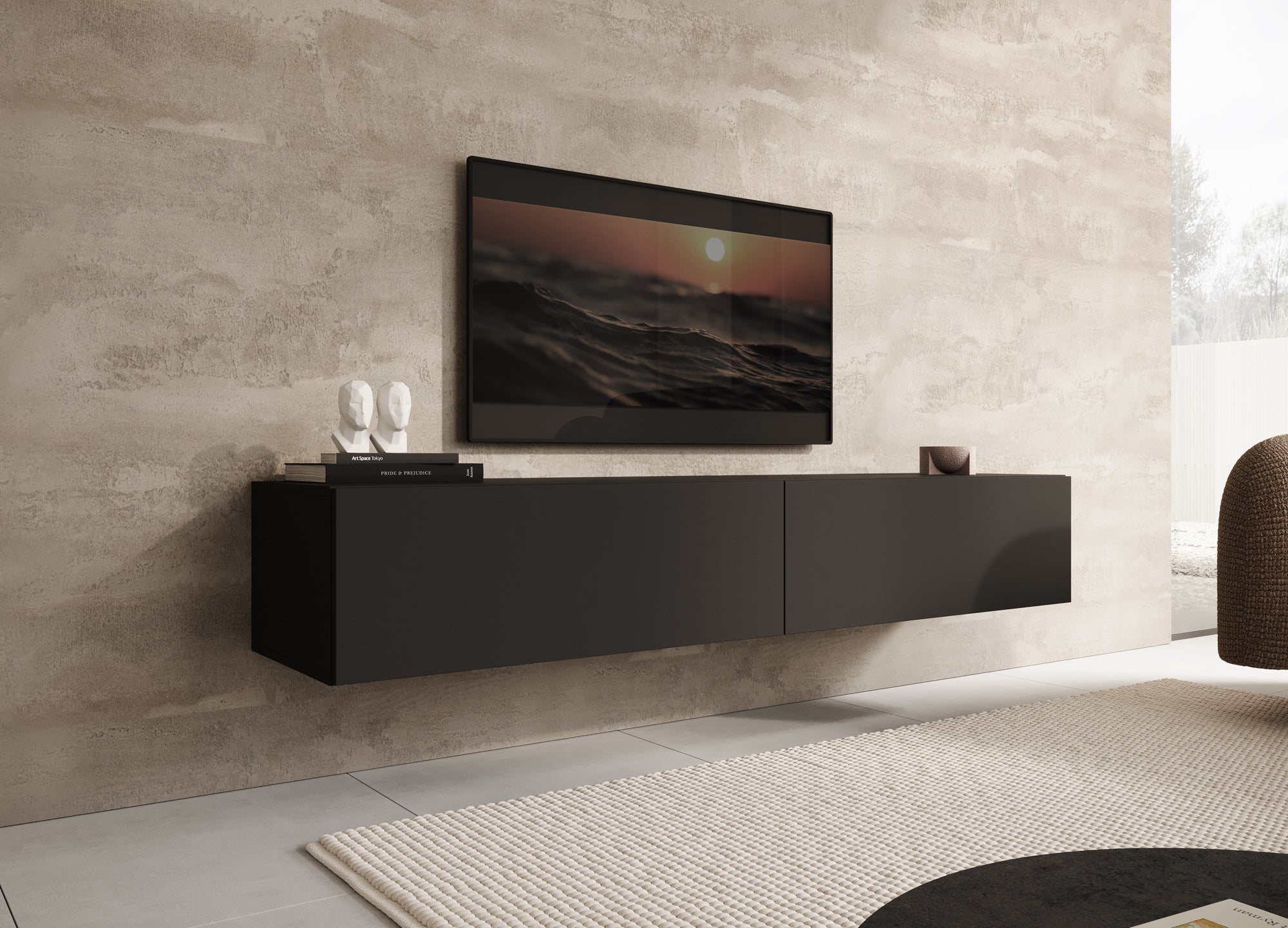 Palm - TV-Meubel - Mat zwart - 180 cm
