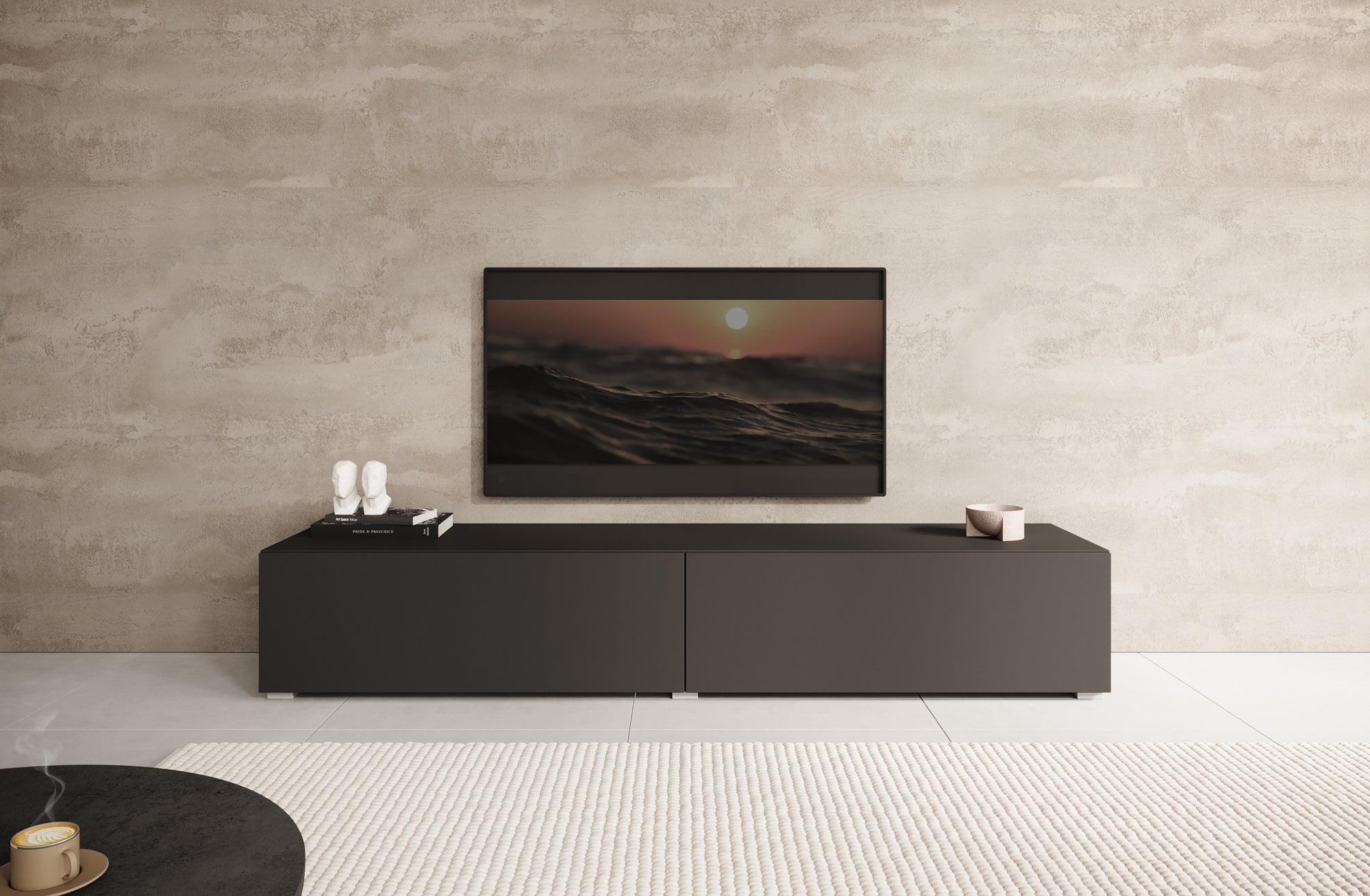 Palm - TV-Meubel - Mat zwart - 180 cm