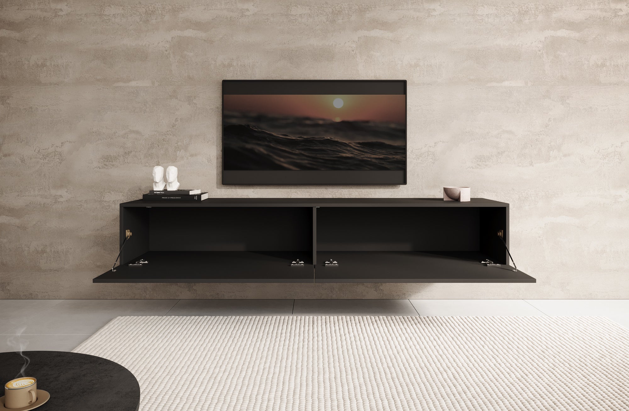Palm - TV-Meubel - Mat zwart - 180 cm