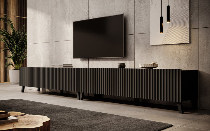 Pepinos 2 - TV-Meubel - Mat zwart - 300 cm