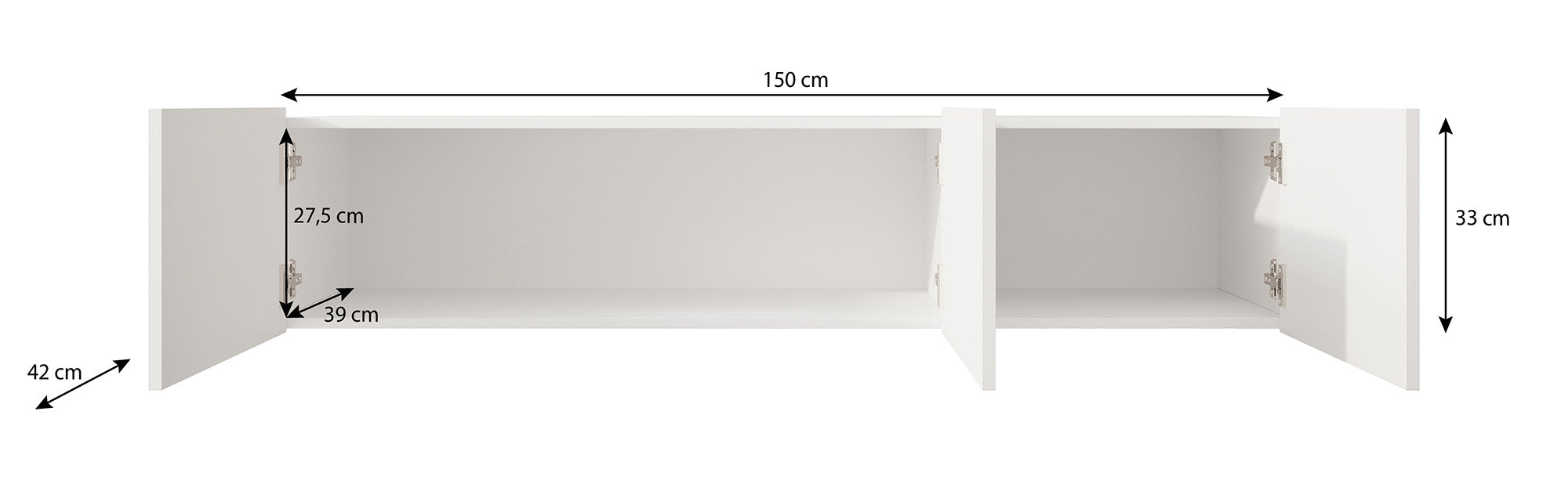 Pepinos - TV-Meubel - Mat zwart - 150 cm