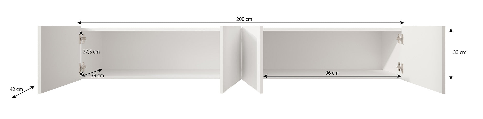 Pepinos - TV-Meubel - Wit - 200 cm