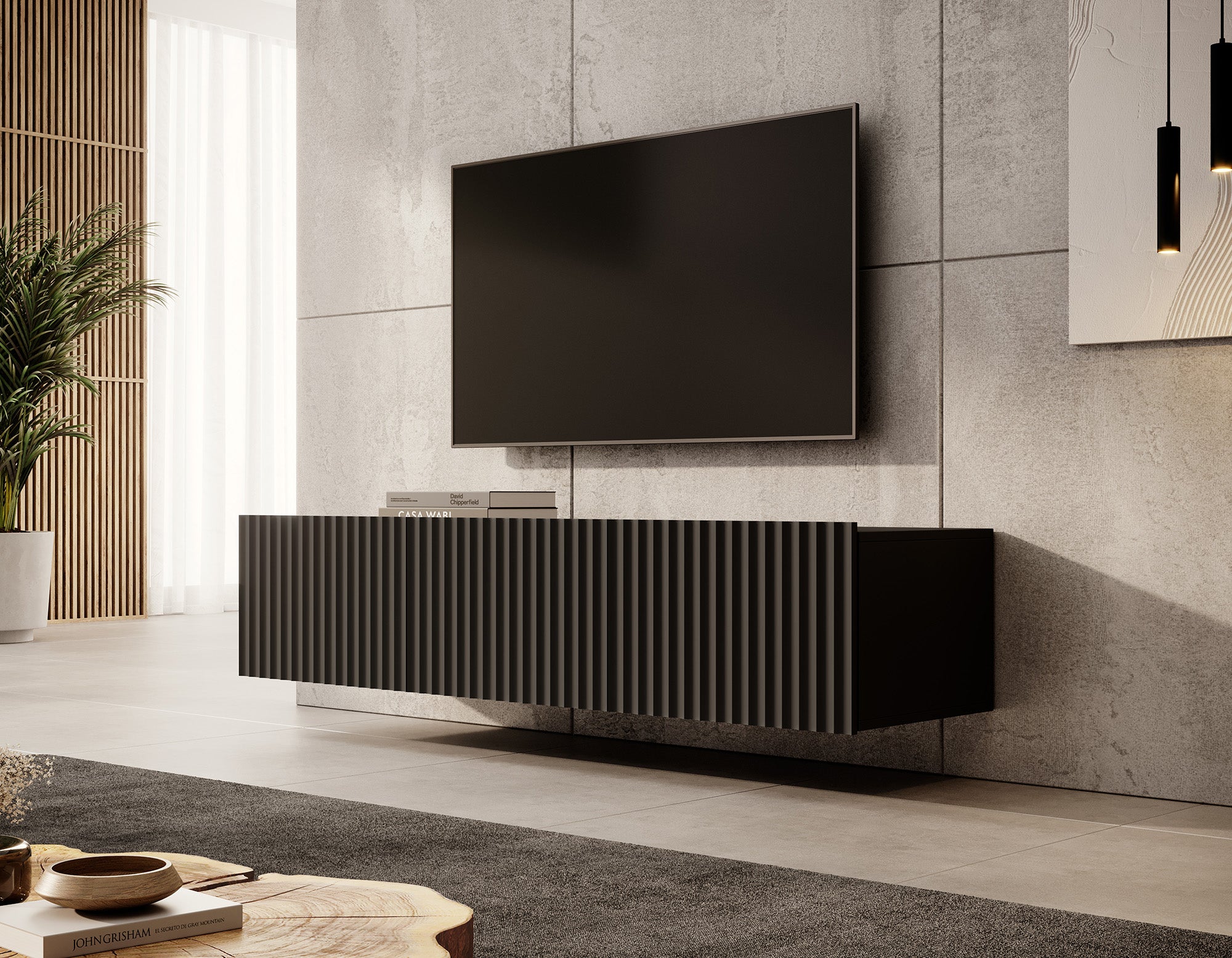Pepinos - TV-Meubel - Mat zwart - 150 cm
