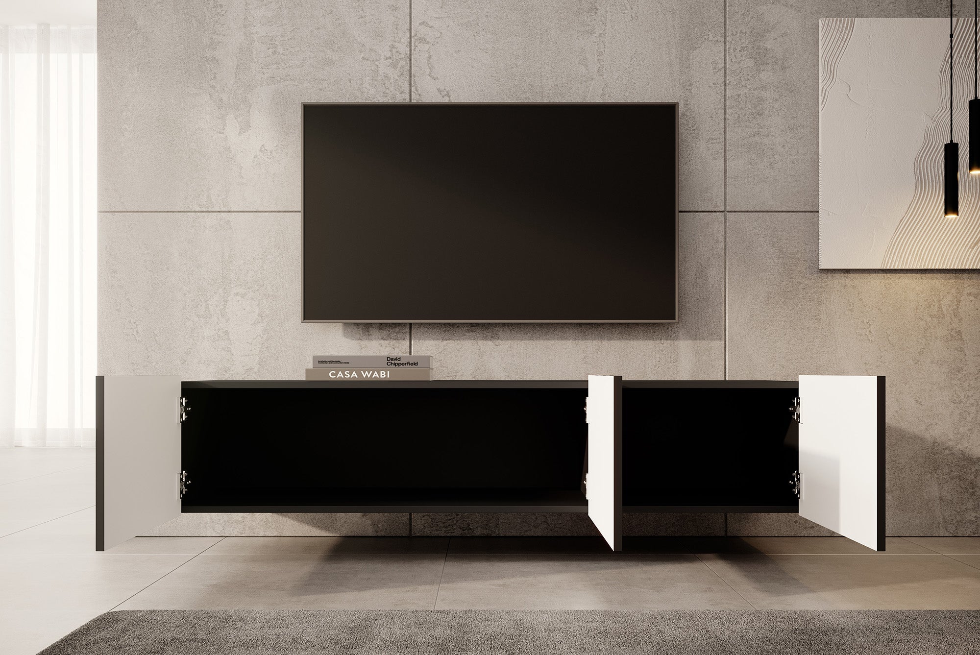 Pepinos - TV-Meubel - Mat zwart - 150 cm