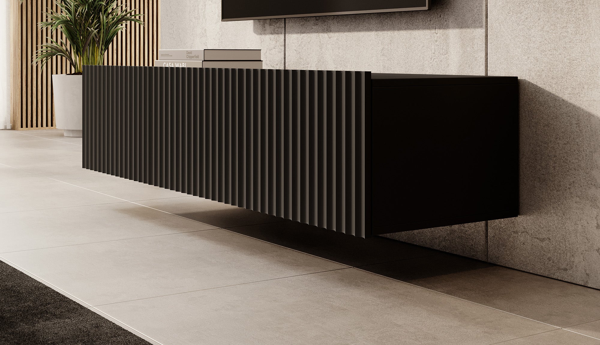 Pepinos - TV-Meubel - Mat zwart - 150 cm