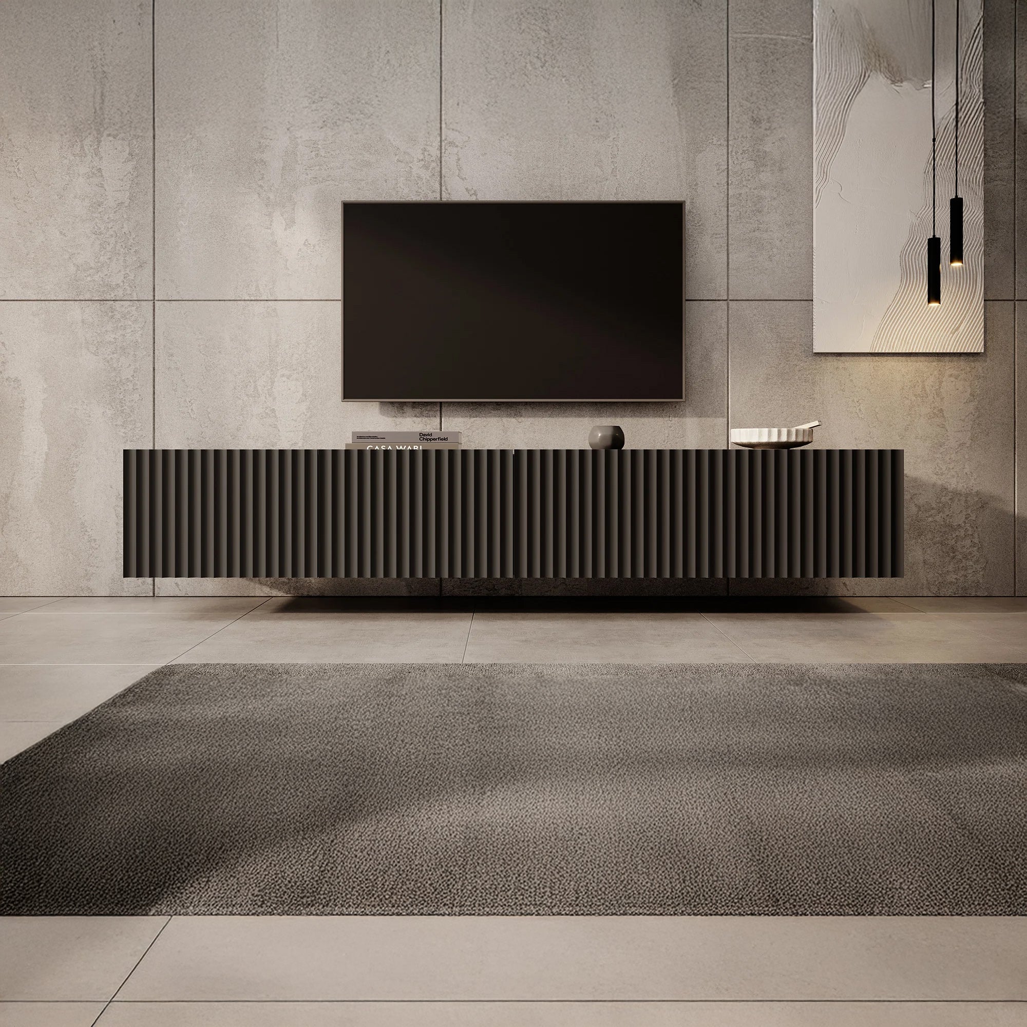 Pepinos - TV-Meubel - Mat zwart - 200 cm