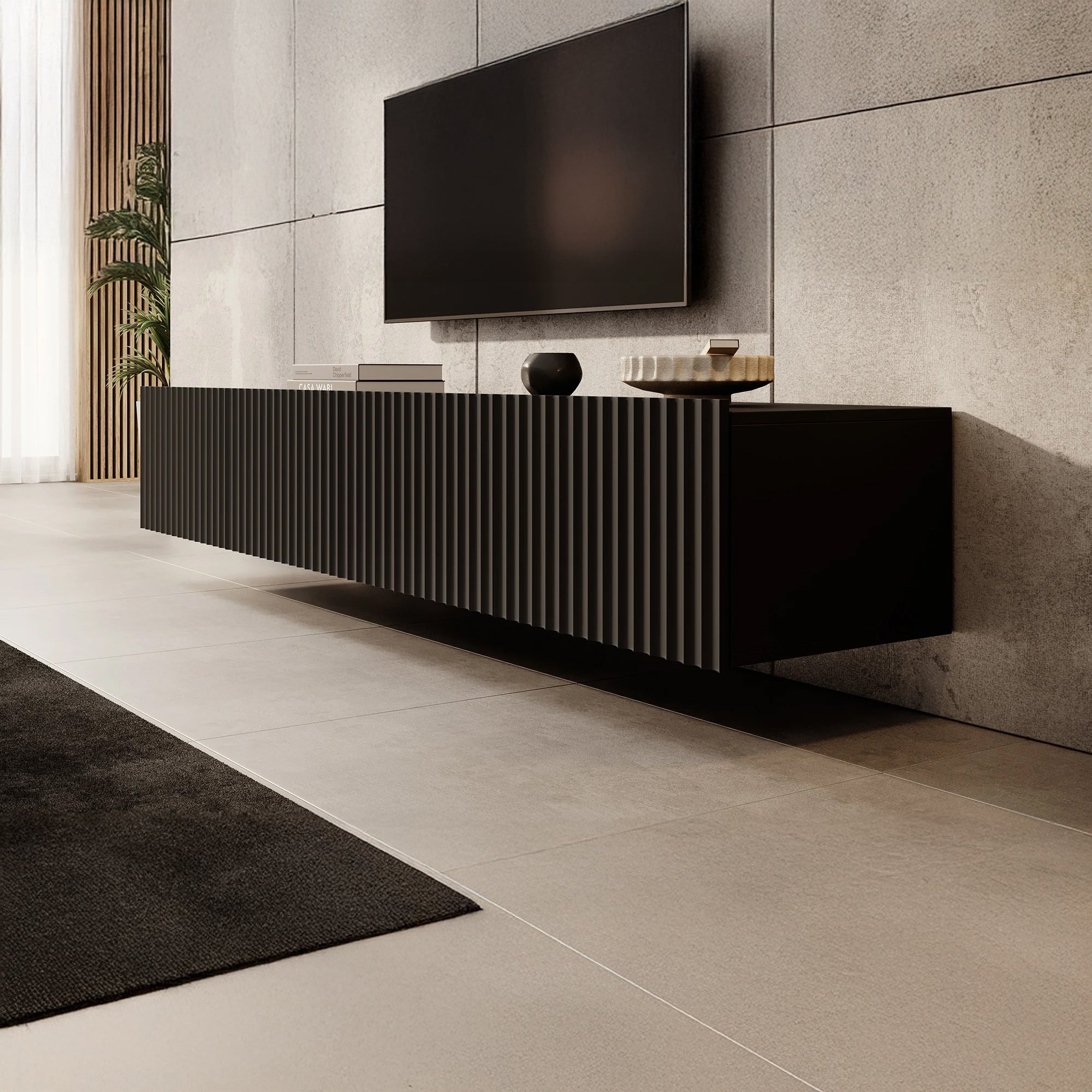 Pepinos - TV-Meubel - Mat zwart - 200 cm