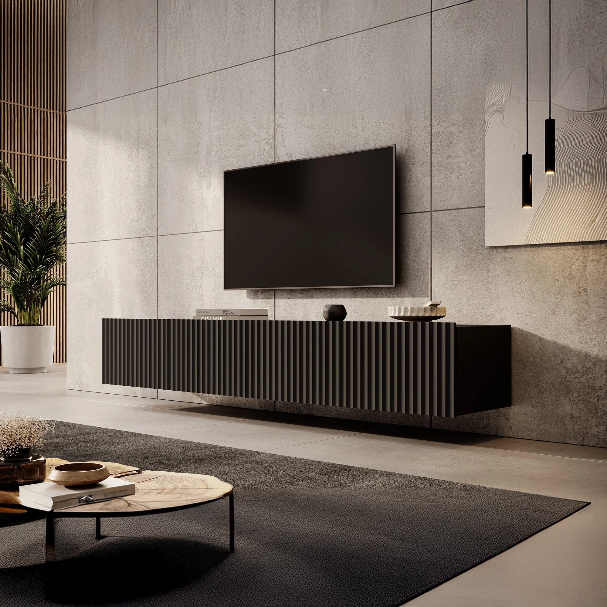 Pepinos - TV-Meubel - Mat zwart - 200 cm