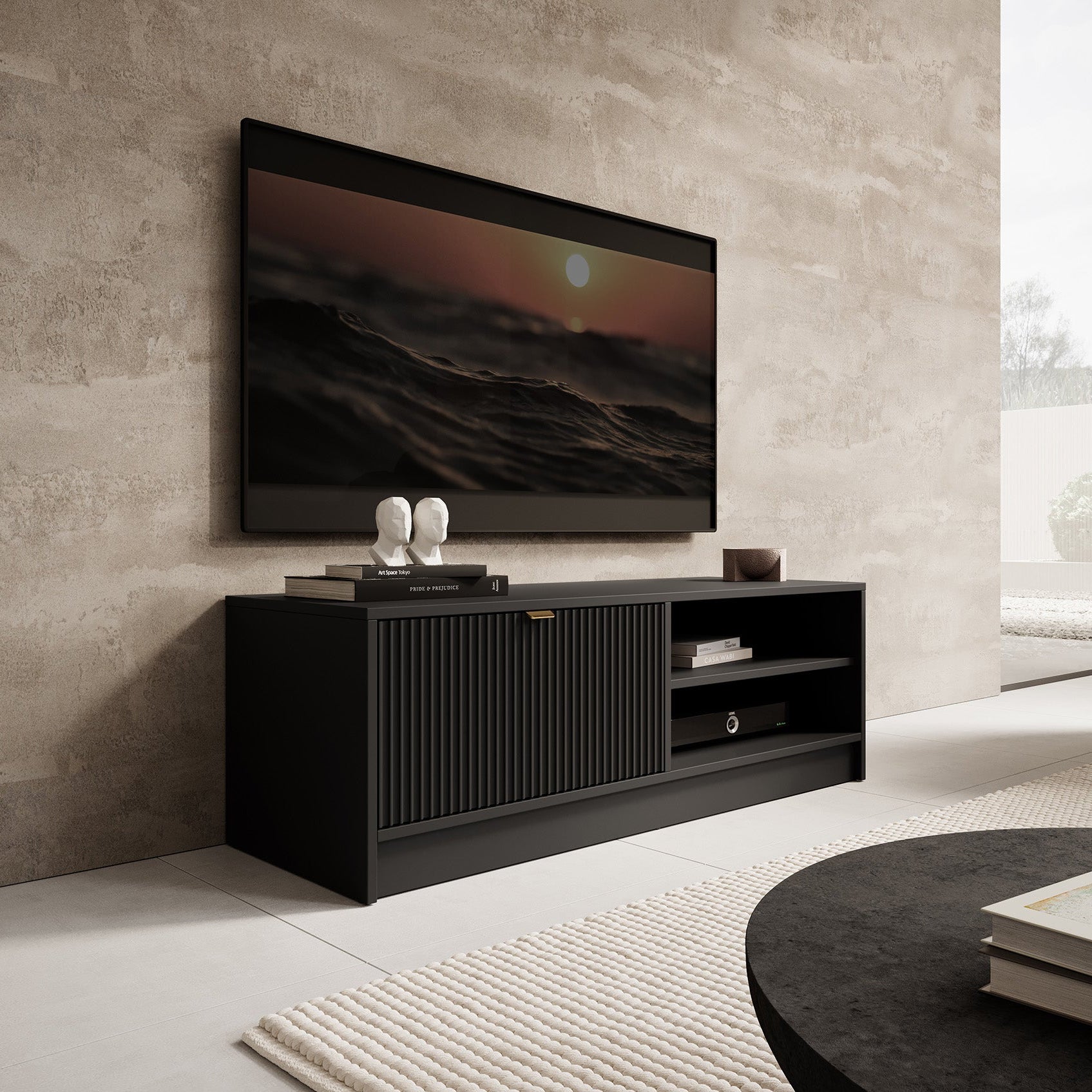 Fancy - TV-Meubel - Zwart - 200 cm Fancy - TV-Meubel - Zwart - 200 cm