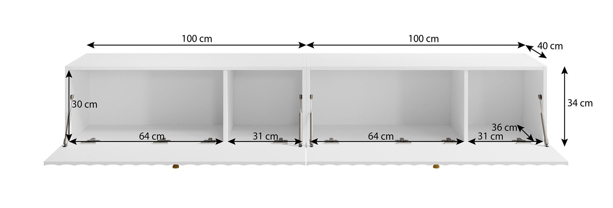 William - TV-Meubel - Wit - 200 cm