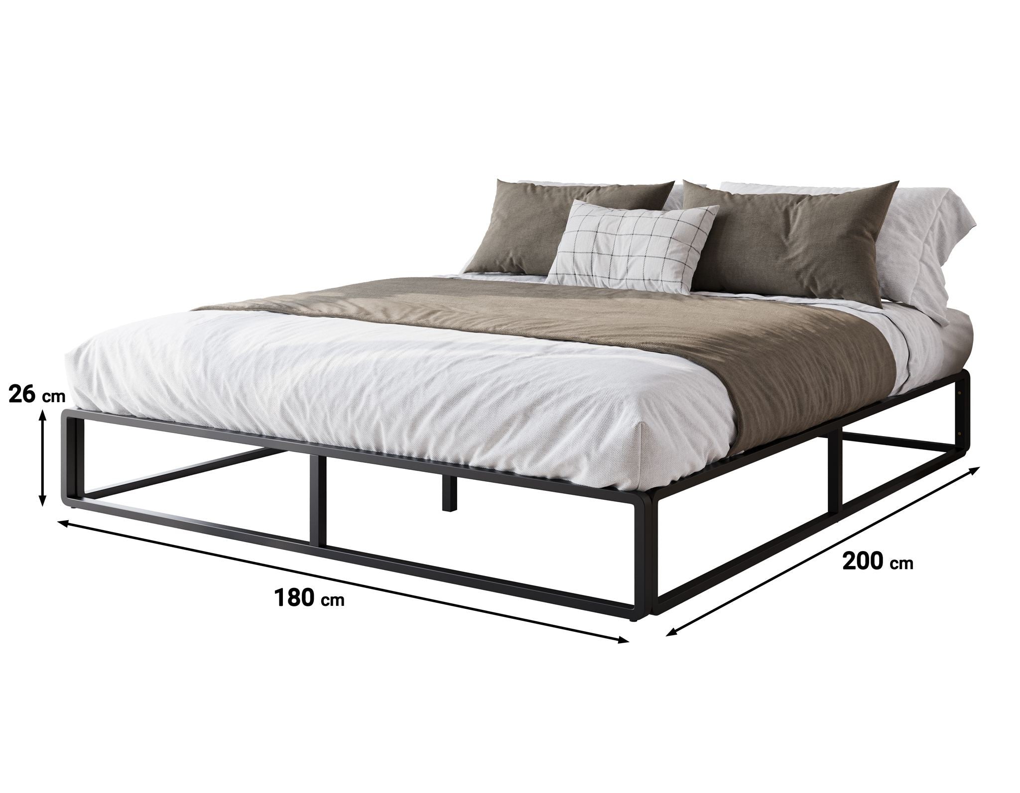 Andrea - Tweepersoonsbed - Metaal zwart - 180x200 cm