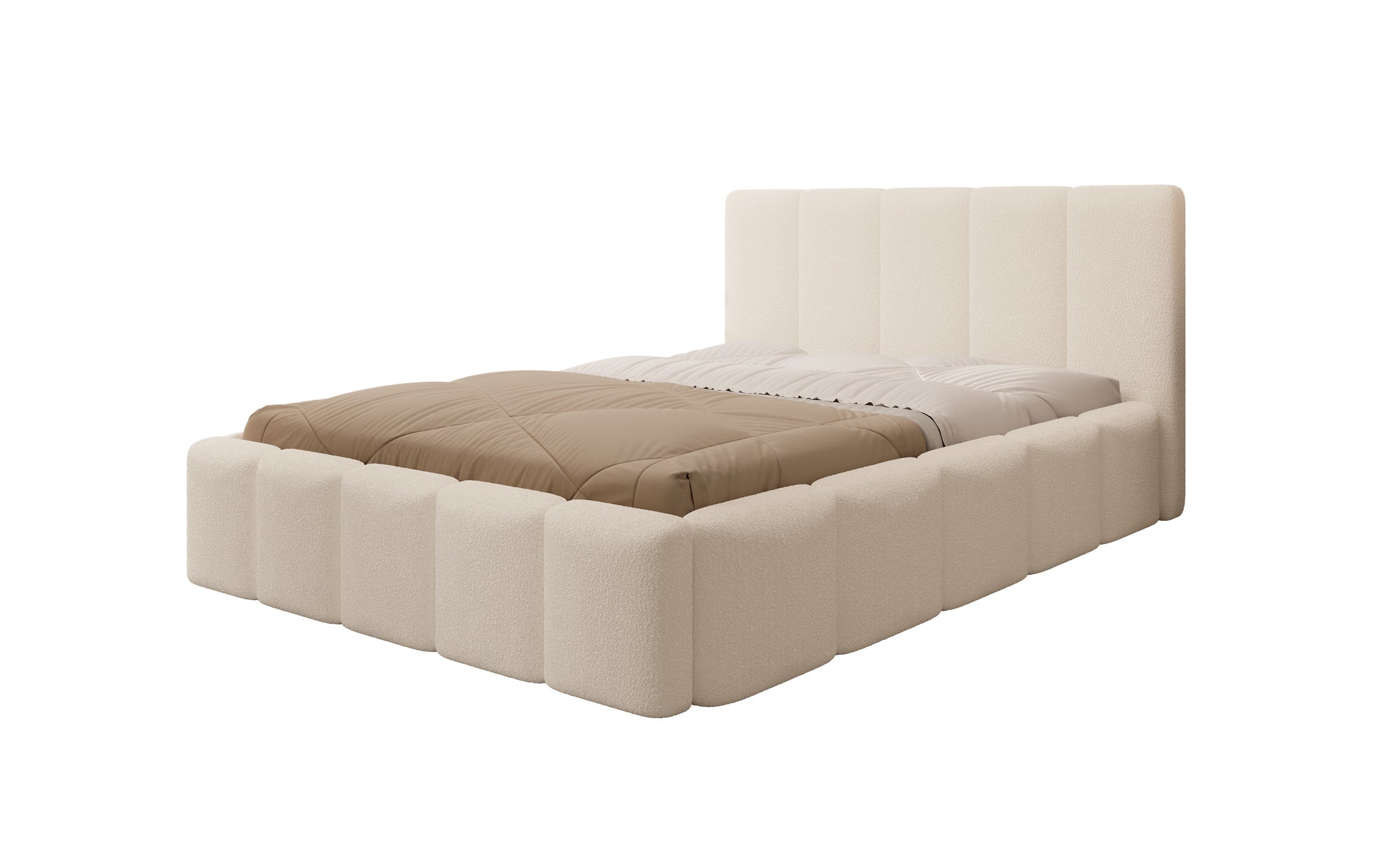 Excalibur - Tweepersoonsbed - Teddystof beige - 140x200 cm