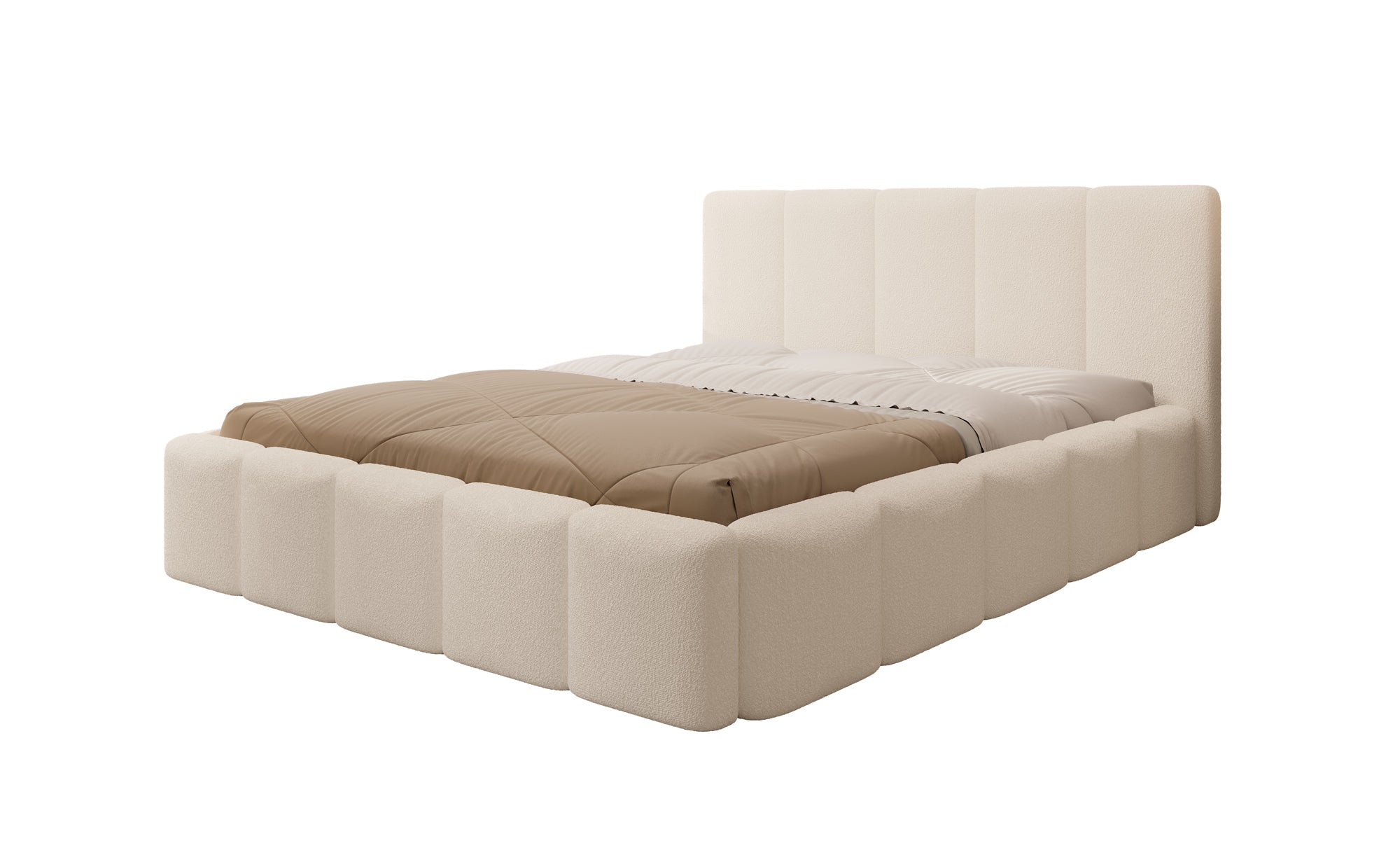 Excalibur - Tweepersoonsbed - Teddystof beige - 160x200 cm