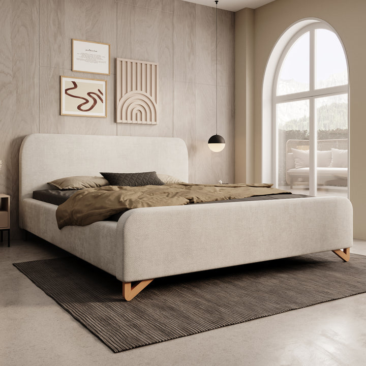 Fortaleza - Tweepersoonsbed - Stof beige - 160x200 cm