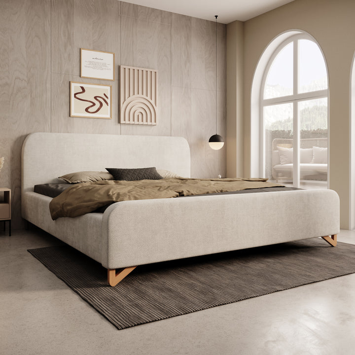 Fortaleza - Tweepersoonsbed - Stof beige - 180x200 cm