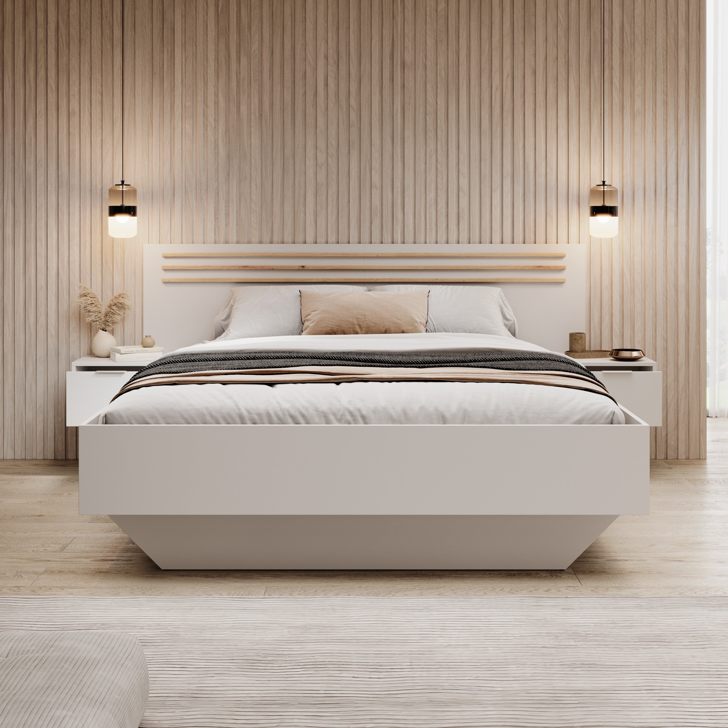 Franklin - Tweepersoonsbed - Wit - 160x200 cm