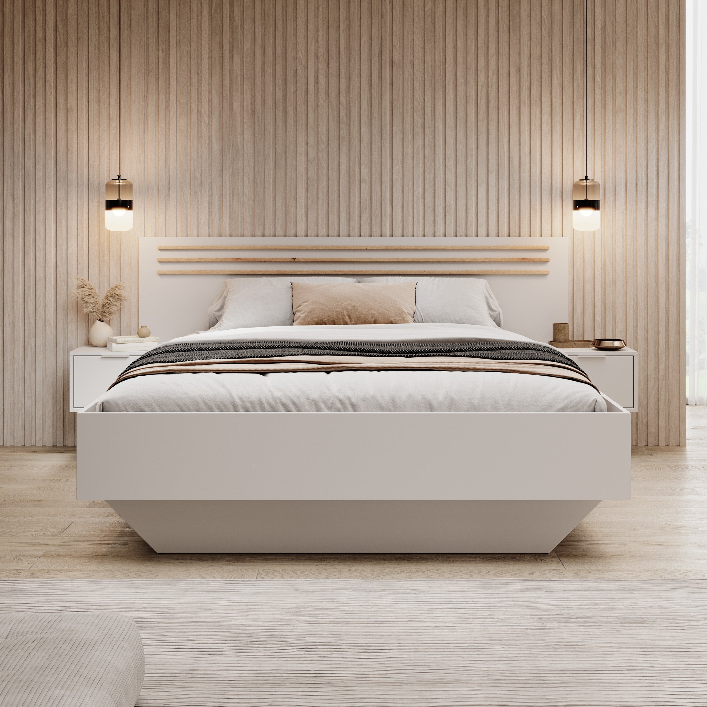 Franklin - Tweepersoonsbed - Wit - 160x200 cm