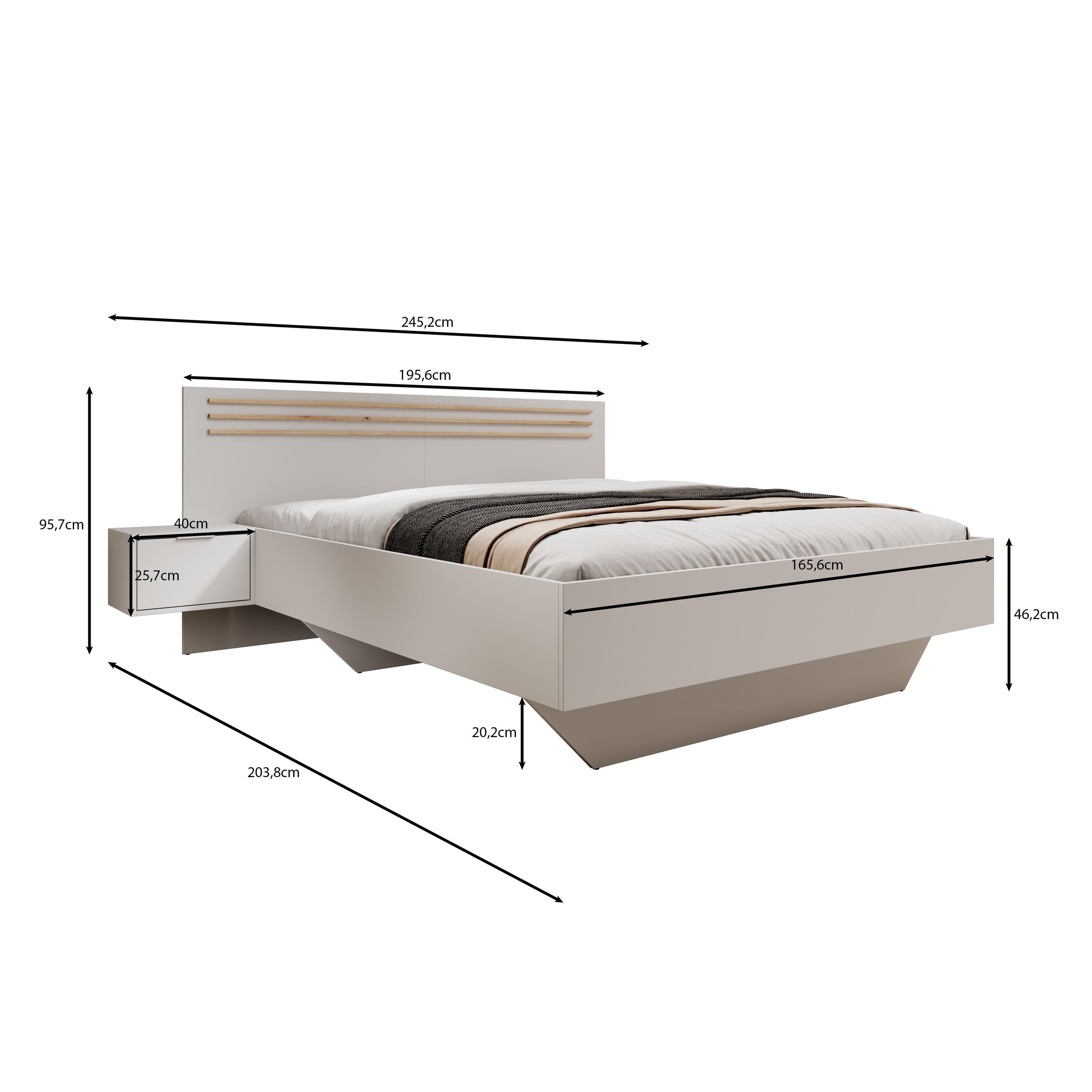 Franklin - Tweepersoonsbed - Wit - 160x200 cm