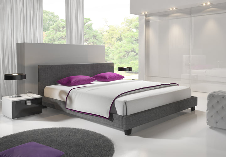 George - Tweepersoonsbed - Stof grijs - 180x200 cm
