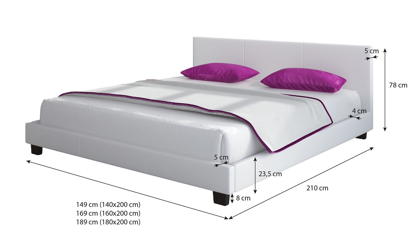 George - Tweepersoonsbed - Kunstleer zwart - 160x200 cm