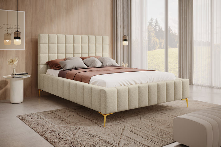 Great - Tweepersoonsbed - Stof beige - 160x200 cm