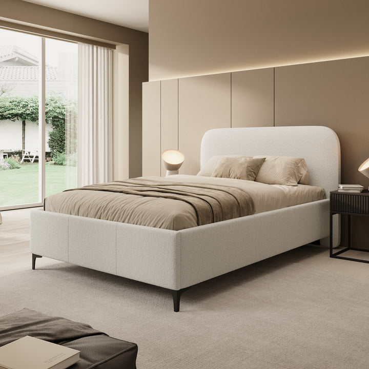 Helsink - Tweepersoonsbed - Teddystof beige - 140x200 cm